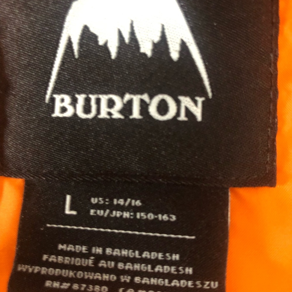 Burton Kids Camo Jacket with Orange Lining - Picture 4 of 7